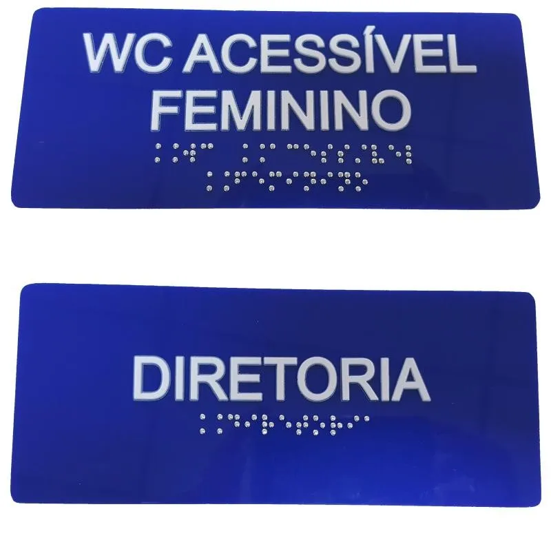 Placa em braille para corrimão